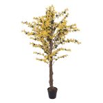 Konstgjord forsythia MISAKI, äkta stammar, med blommor, gul, 150cm