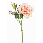 Konstgjord gren med kålros JUDY, krämrosa, 40cm, Ø9cm