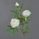 Konstgjord pionkvist MANJA, vit, 70cm, Ø8-10cm
