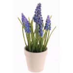 Konstgjord Muscari ARABELLA i dekorativ kruka, lila-blå, 25cm, Ø2-3cm