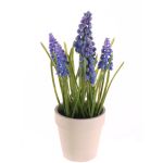 Konstgjord Muscari ARABELLA i dekorativ kruka, lila-blå, 25cm, Ø2-3cm