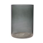 Glasvas, cylindrisk, SANYA EARTH, mörkgrå-klar, 25cm, Ø18cm