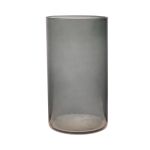 Glasvas, cylindrisk, SANYA EARTH, mörkgrå-klar, 30cm, Ø16cm