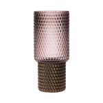 Glasvas MARICHU med struktur, guld-rosa-klar, 27cm, Ø12cm
