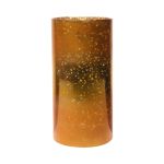 Glasbordvas RIGOBERTO, guld i mitten, orange-brun-klar, 25cm, Ø12,5cm