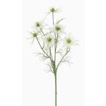 Konstgjord svartkummin-gren SEVIN, vit-grön, 65cm, Ø6-7cm