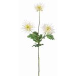 Konstgjord krysantemumkvist SOLVIE, vit-gul, 75cm, Ø11-12cm