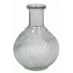 Glasflaska DONKA, rombmönster, klar, 15cm, Ø11cm