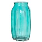 Liten blomvas AMORY i glas, turkos-klar, 22cm, Ø12cm