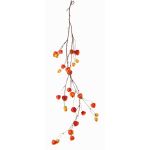 Konstgjord Physalis-girland PAX med frukter, röd-orange, 120cm