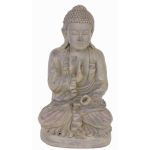 Buddha-figur SHANTA, sittande i meditation, grå, 45cm