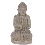 Buddha-figur SHANTA, sittande i meditation, grå, 45cm