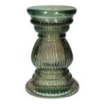 Glasblomvas ELEONORE med räfflor, återvunnen, grå-klar, 20cm, Ø12,5cm