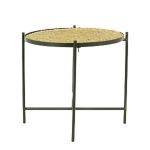 Rund soffbord i industriell stil AMARACHI, brun-svart, 62cm, Ø43cm