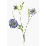 Konstgjord kvist av scabiosa RUXTER, blå-lila-grön, 60cm, Ø6-8cm