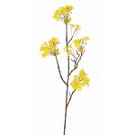 Konstgjord lönngren ALHENA med blommor, gul, 70cm, Ø5-9cm