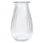 Glasvas DORITA med räfflor, klar, 21cm, Ø13cm