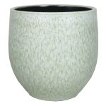 Keramikplanteringskruka ELIEL, prickig, mintgrön-vit, 20cm, Ø20cm