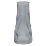 Glasvase HOPPERY mit Rillen, blau-klar, 20cm, Ø9cm
