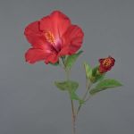 Konstgjord gren med hibiskusblommor OAHU, röd, 70cm, Ø16cm