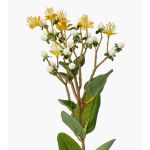 Dekorativ kvist av johannesört CANNO med blommor och frukter, gul-vit, 65cm, Ø3cm