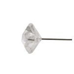 Dekorationsnålar MELORIA i plastlåda, diamanthuvud, 100 st, genomskinliga, klara, Ø0,5cm