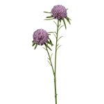 Konstgjord gren med pompondahlia SNURK, lila, 45cm, Ø4,5cm