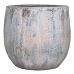 Keramisk kruka MORTAZA med ådring, blå-beige, 17cm, Ø19cm