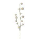Konstgjord kvist med ballong-spindelblomma YANIKA, frukter, vit, 105cm
