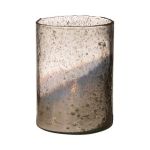 Bordvas GOLIAT i glas, antiksilver, 20cm, Ø15cm