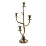 Ljusstake i aluminium i form av ett hjorthorn, ALLEANDRO, för stavljus, guld, 58cm