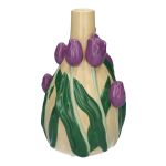 Blomvas LIMEA av dolomit, 3D-tulpaner, beige-lila-grön, 21,6cm, Ø13,3cm