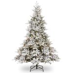 Konstgjord julgran TORONTO SPEED, snötäckt, LED-belysning, 180cm, Ø125cm