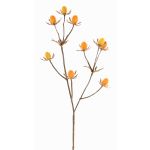 Dekorativ kvist av ädelkard LOUKAS, gul-orange, 45cm, Ø1-1,5cm