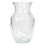 Glasvas CATLYN med spiralformade räfflor, klar, 20cm, Ø13cm