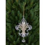 Akrylhängare heraldisk lilja AZARIEL, glitter, transparent-guld, 15cm