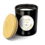 Ljusstake MELIDA med doftljus, Warm Cider Bourbon, svart-vit, 9,3cm, Ø7,9cm, 35 timmar