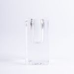 Fyrkantig glasljusstake SOLUNA för spetsljus, transparent, 4x4x9,8cm