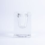 Fyrkantig glasljusstake SOLUNA för spetsljus, transparent, 4x4x6cm