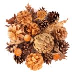 Höstligt potpurri YIDU, kottar, torra kvistar, brun-orange-grönt, 250g