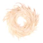 Naturdekoration påfågelfjäderkrans NORDIAN, vitblekt, Ø60cm