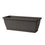 Balkongplanteringslåda OPHIRA av återvunnen plast, vattenbehållare, underlägg, antracit, 49,5x19,5x17,5cm