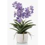 Konstgjord Vanda-orkidé PAVRA i keramikkruka, rötter, violett-vit, 60cm