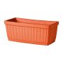 Rektangulär blomlåda NANFY i terrakotta, linjer, 53x20x17cm