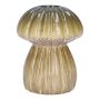 Svampformad blomvas REFELINDE, keramik, räfflad, grön-beige, 12cm, Ø9,5cm