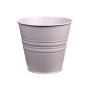 Rund zinkkruka MICOLATO med räfflor, taupe, 16cm, Ø18,5cm