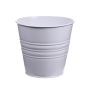 Rund zinkkruka MICOLATO med räfflor, vit, 16cm, Ø18,5cm