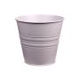Rund zinkkruka MICOLATO med räfflor, taupe, 12cm, Ø13,5cm