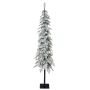 Konstgjord gran med hög stam MOLDE DELUXE, snöklädd, LED-lampor, 150cm, Ø30cm