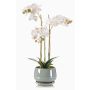 Konstgjord orkidé Phalaenopsis JOLANA i keramikkruka, vit, 45cm